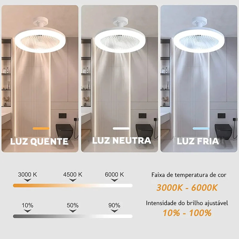 Luminária LED com Ventilador